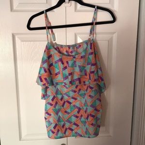 Fun and bright geometric cami